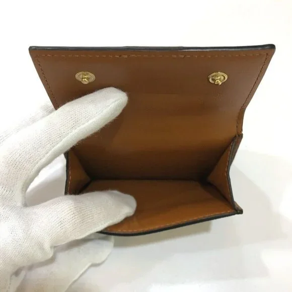 CELINE Triomphe Small trifold Compact wallet Trifold wallet PVC/Leather Brown - Picture 5 of 16